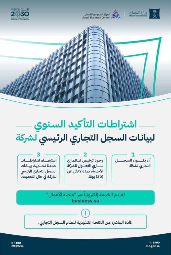 إلكترونيًا.-ما-اشتراطات-التأكيد-السنوي-لبيانات-السجل-التجاري-للشركة؟