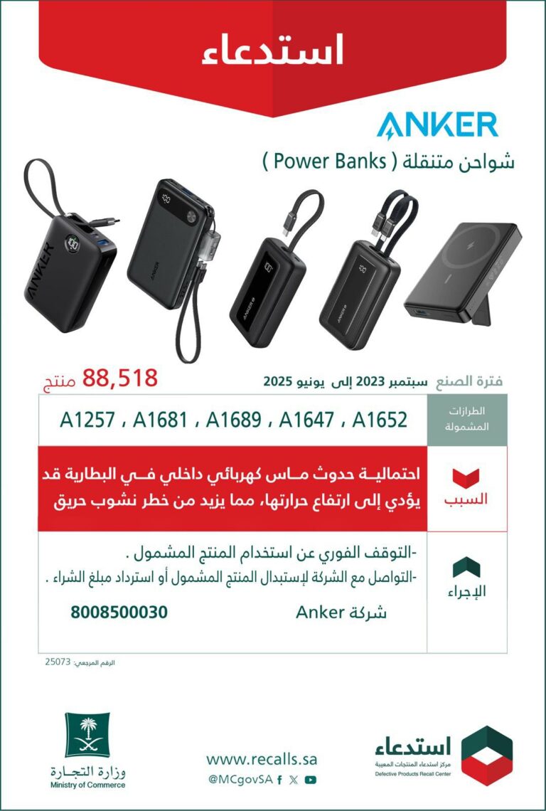 “التجارة”-تستدعي-88518-شاحنًا-متنقلاً-من-نوع-anker-لاحتمالية-تسببه-في-ماس-كهربائي