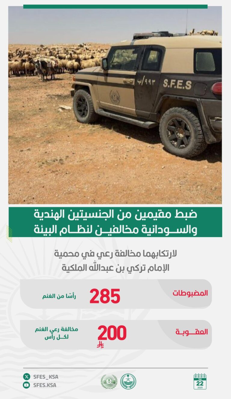 القبض-على-3-أشخاص-مخالفين-للأنظمة-البيئية-بمحميتَي-الإمام-تركي-بن-عبدالله-والأمير-محمد-بن-سلمان-الملكيتَين