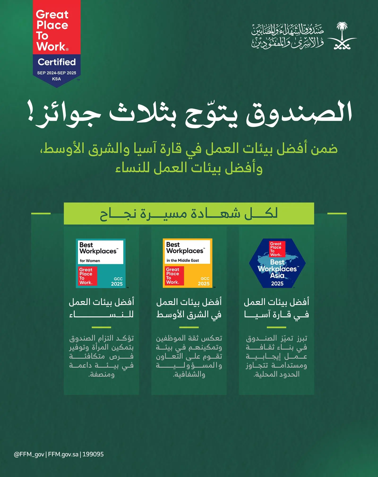 “صندوق-الشهداء”-يحصد-ثلاث-شهادات-دولية-من-منظمة-great-place-to-work