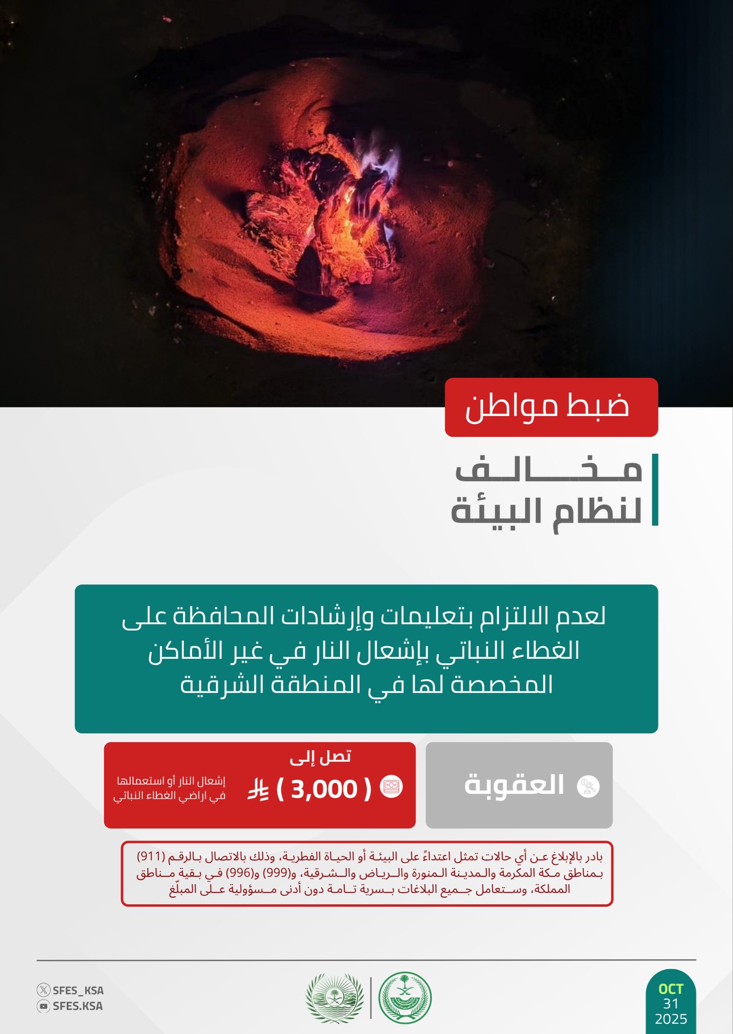 القبض-على-شخصَين-لإشعال-النار-في-المتنزهات-الوطنية-والتخييم-بمحمية-الملك-عبدالعزيز-الملكية