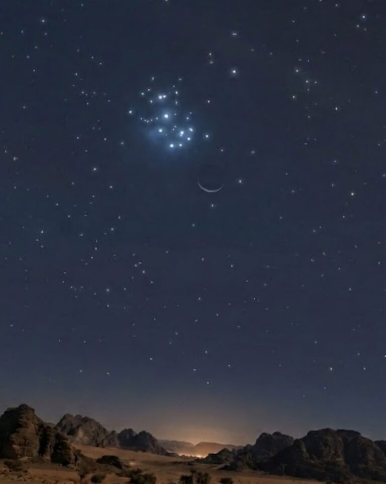مشهد-يخطف-الأنظار.-فلكية-جدة:-اقتران-القمر-والثريا-يزين-سماء-العرب-مساء-اليوم