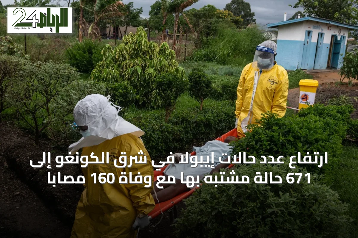 ارتفاع عدد حالات إيبولا في شرق الكونغو إلى 671 حالة مشتبه بها مع وفاة 160 مصاباً