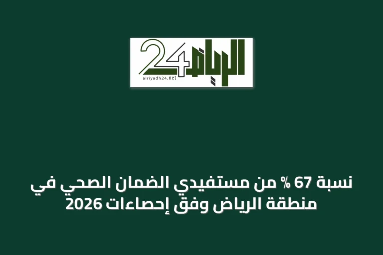 نسبة 67 % من مستفيدي الضمان الصحي في منطقة الرياض وفق إحصاءات 2026