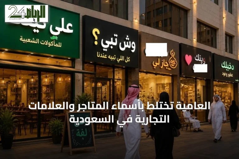 العامية تختلط بأسماء المتاجر والعلامات التجارية في السعودية