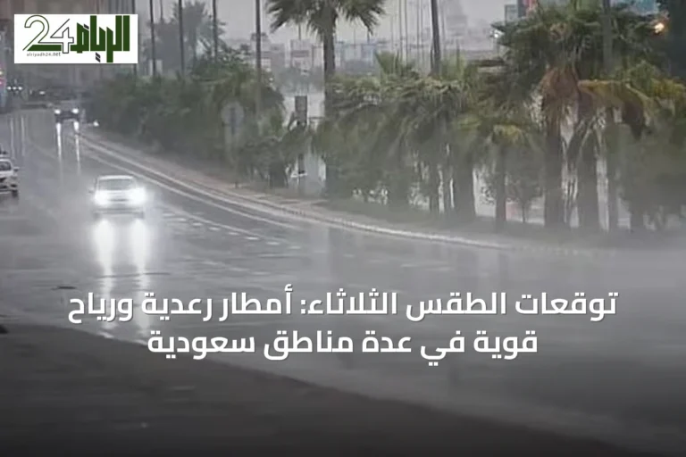 توقعات الطقس الثلاثاء: أمطار رعدية ورياح قوية في عدة مناطق سعودية