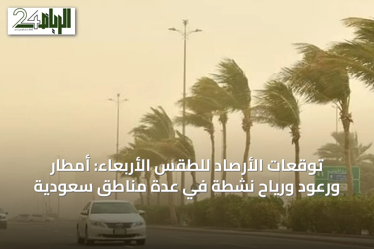 توقعات الأرصاد للطقس الأربعاء: أمطار ورعود ورياح نشطة في عدة مناطق سعودية