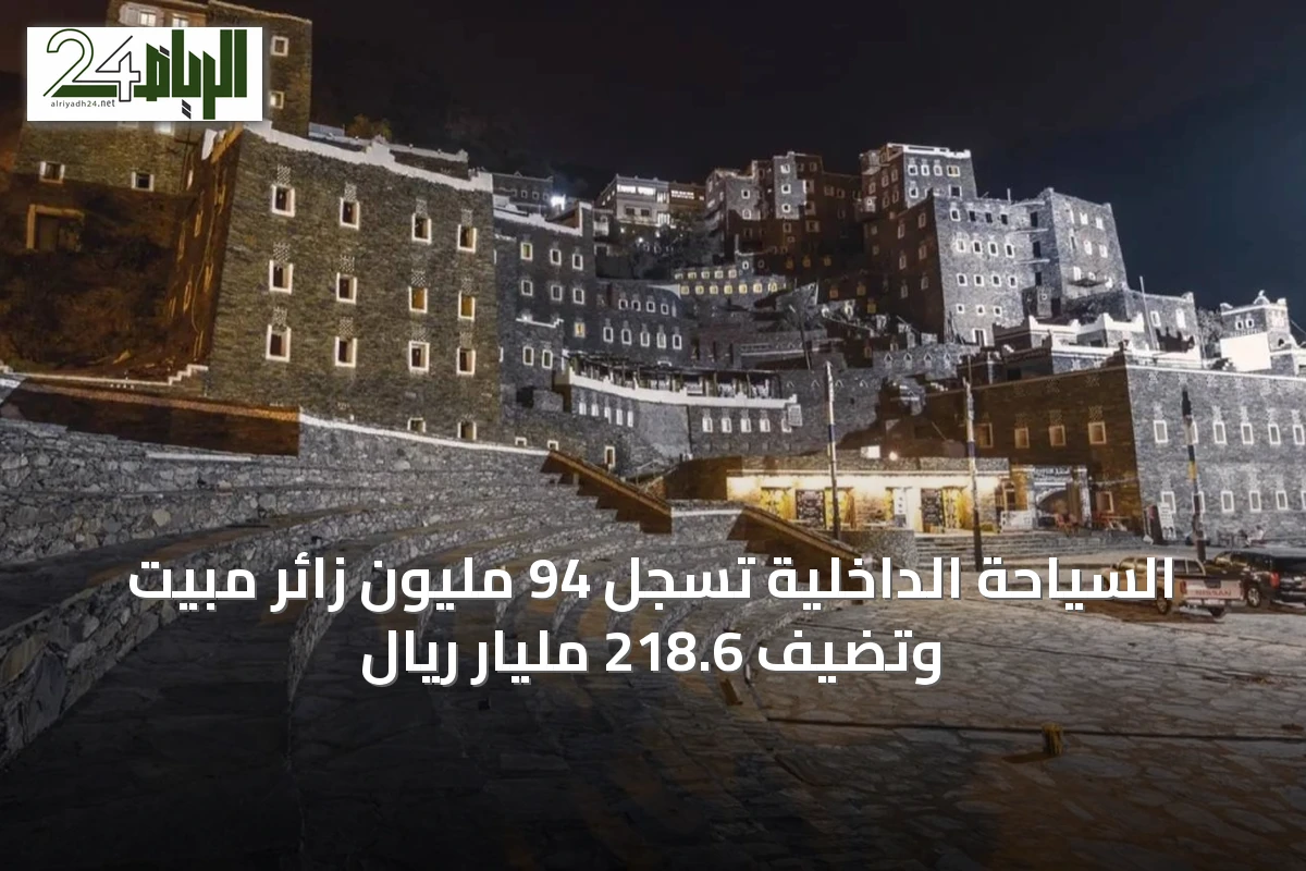 السياحة الداخلية تسجل 94 مليون زائر مبيت وتضيف 218.6 مليار ريال