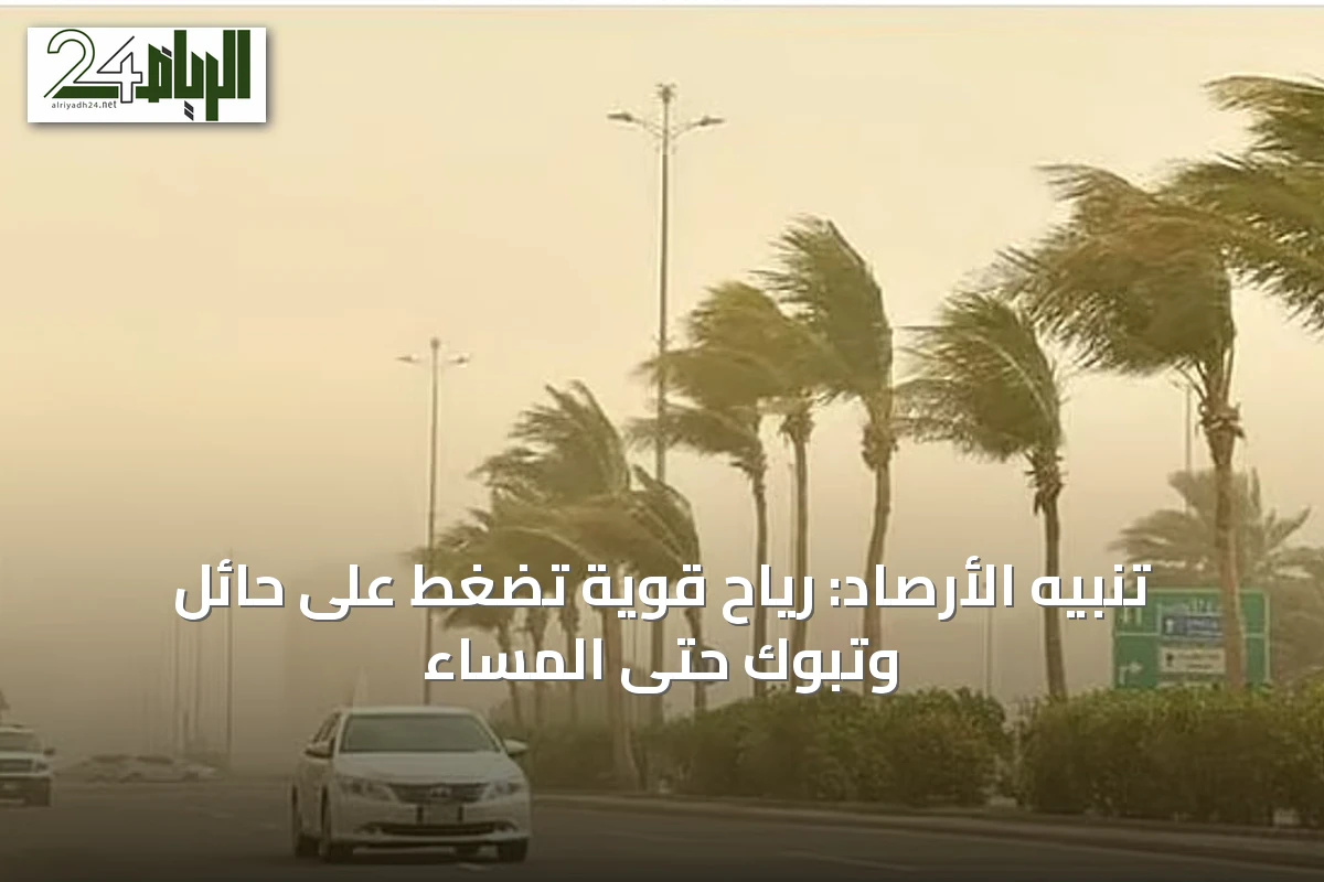 تنبيه الأرصاد: رياح قوية تضغط على حائل وتبوك حتى المساء