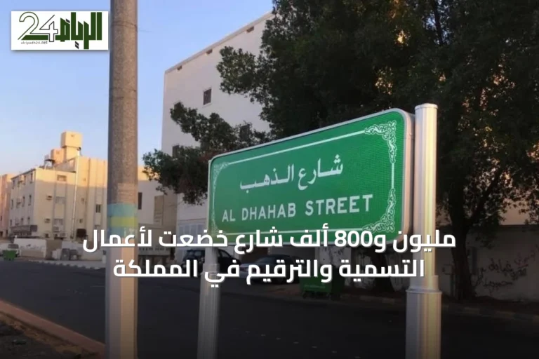 مليون و800 ألف شارع خضعت لأعمال التسمية والترقيم في المملكة