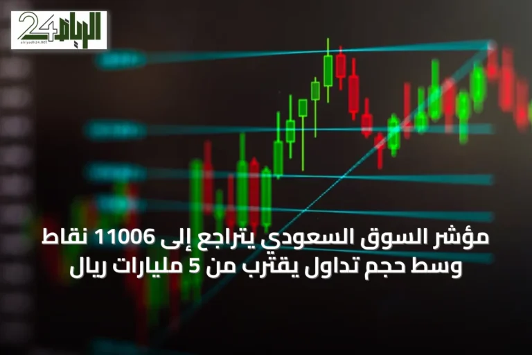 مؤشر السوق السعودي يتراجع إلى 11006 نقاط وسط حجم تداول يقترب من 5 مليارات ريال