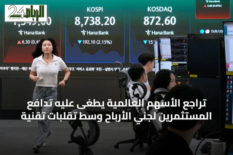 تراجع الأسهم العالمية يطغى عليه تدافع المستثمرين لجني الأرباح وسط تقلبات تقنية