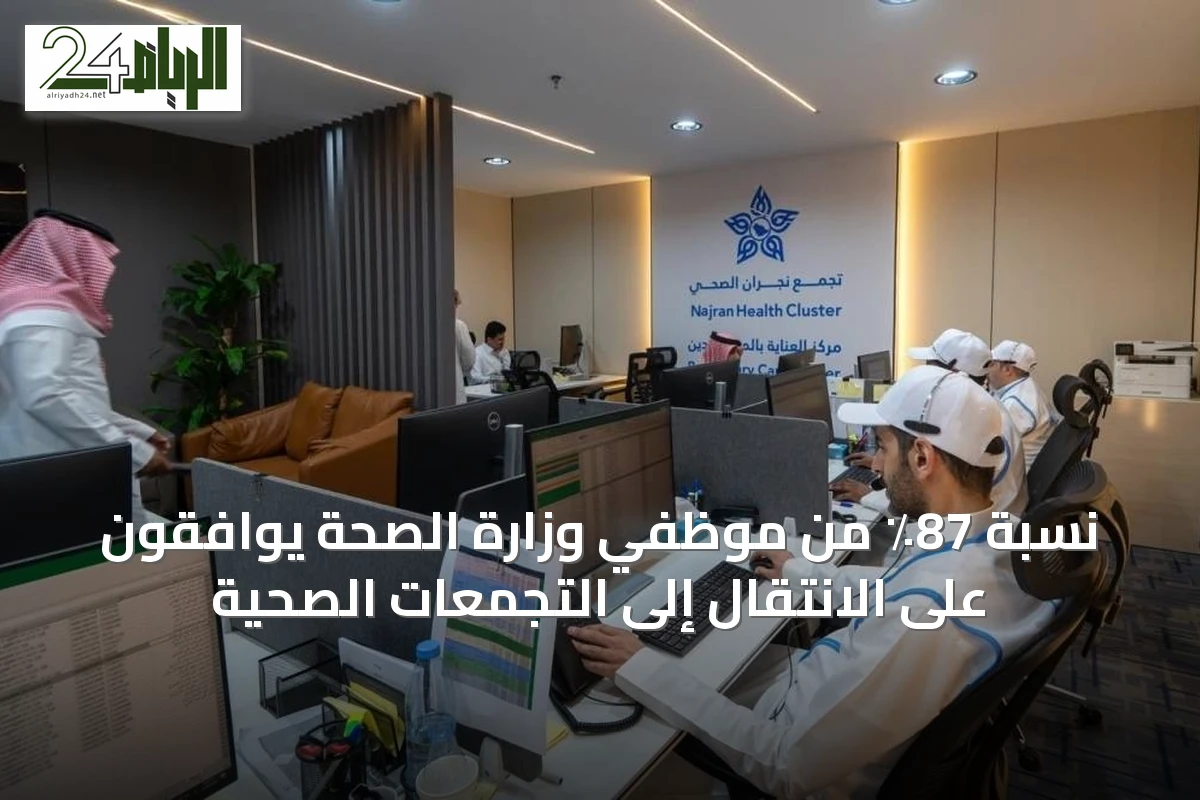 نسبة 87٪ من موظفي وزارة الصحة يوافقون على الانتقال إلى التجمعات الصحية