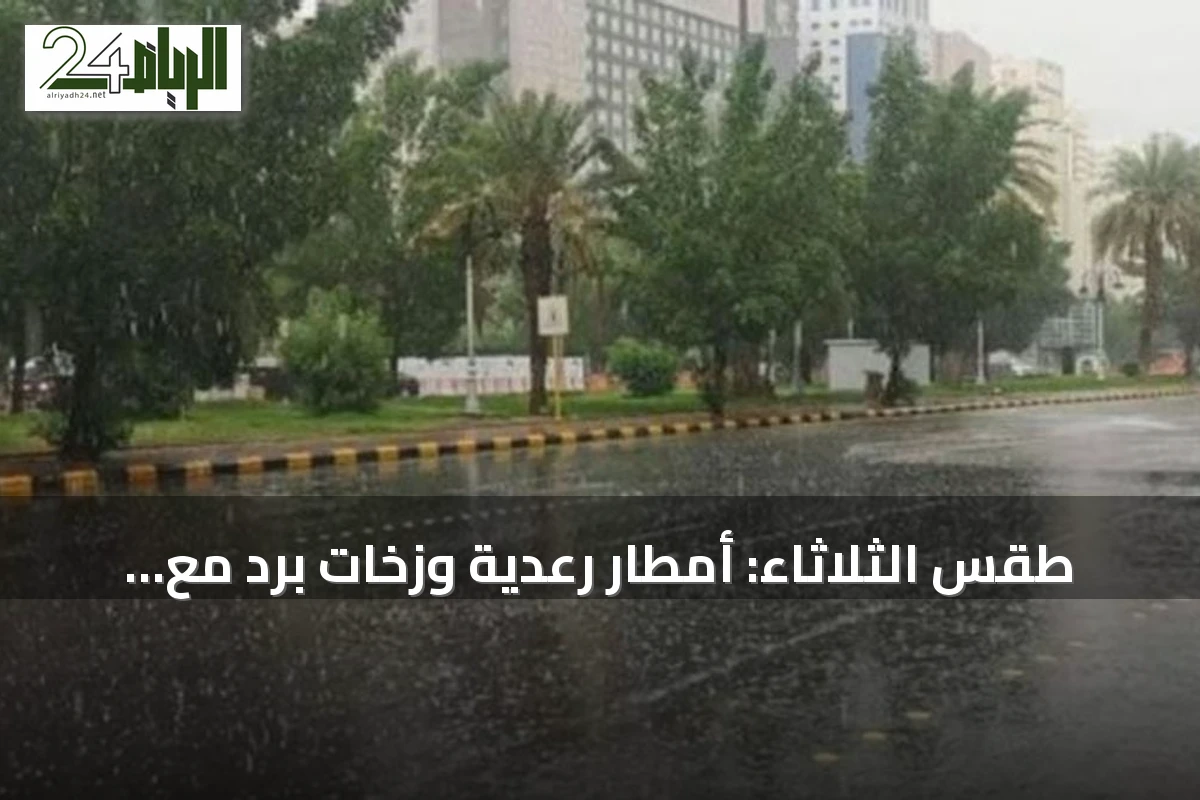 طقس الثلاثاء: أمطار رعدية وزخات برد مع رياح نشطة على عدة مناطق سعودية