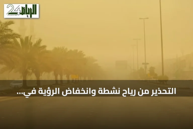 التحذير من رياح نشطة وانخفاض الرؤية في منطقة الرياض غدًا