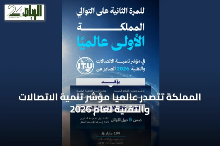 المملكة تتصدر عالمياً مؤشر تنمية الاتصالات والتقنية لعام 2026