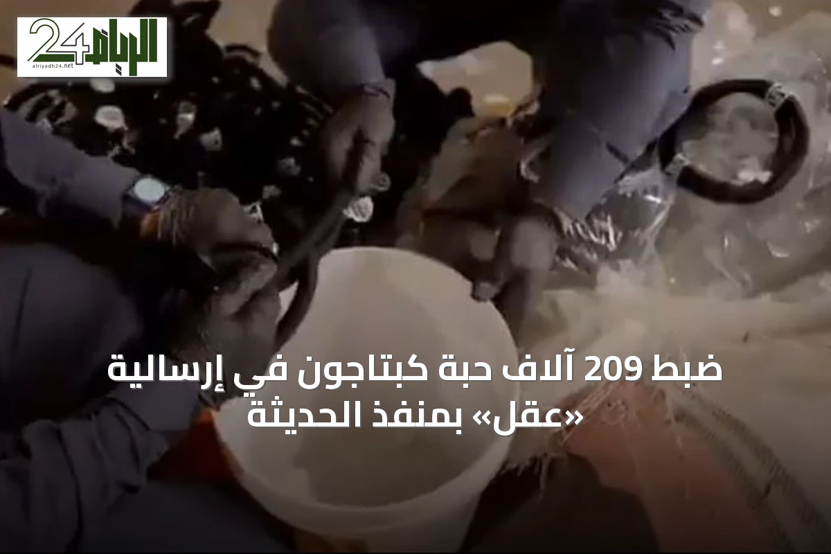 ضبط 209 آلاف حبة كبتاجون في إرسالية «عُقل» بمنفذ الحديثة