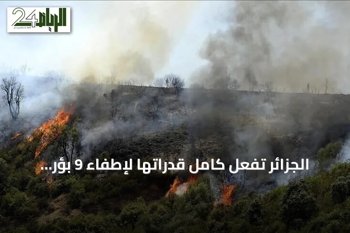 الجزائر تُفعّل كامل قدراتها لإطفاء 9 بؤر نيران في سبع ولايات