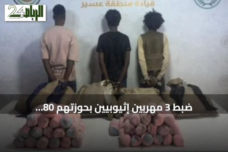 ضبط 3 مهربين إثيوبيين بحوزتهم 80 كيلوغراماً من القات في عسير