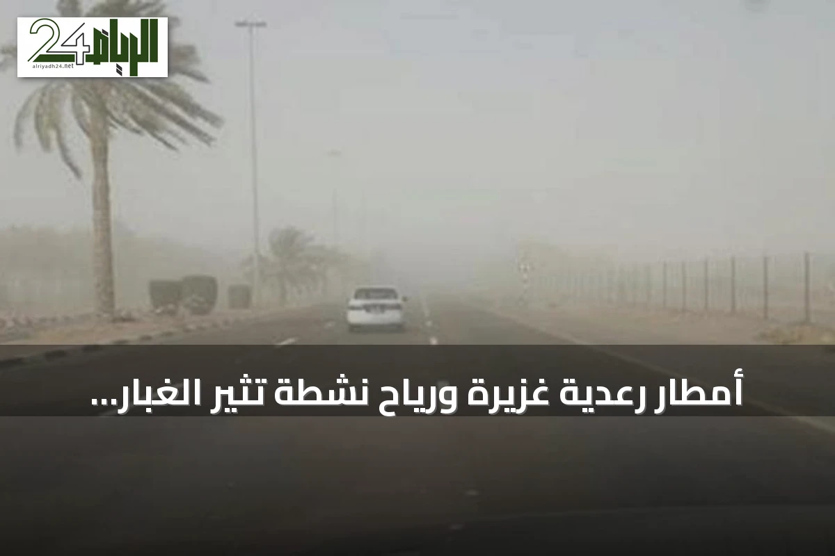 أمطار رعدية غزيرة ورياح نشطة تثير الغبار في مناطق متعددة بالمملكة