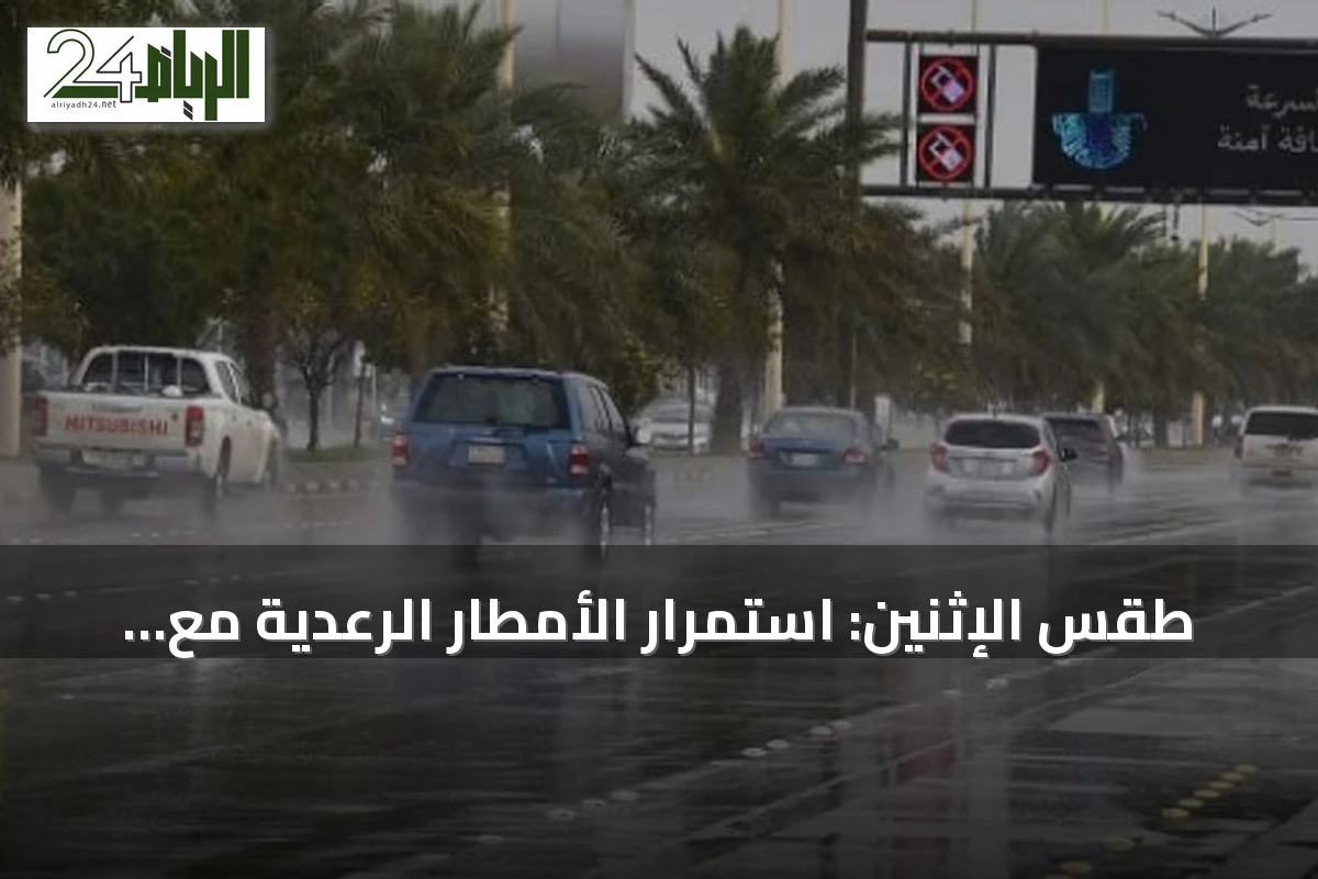 طقس الإثنين: استمرار الأمطار الرعدية مع برد ورياح نشطة على مناطق جنوب المملكة