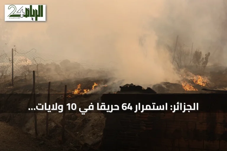 الجزائر: استمرار 64 حريقاً في 10 ولايات وجيجل تتصدر القائمة