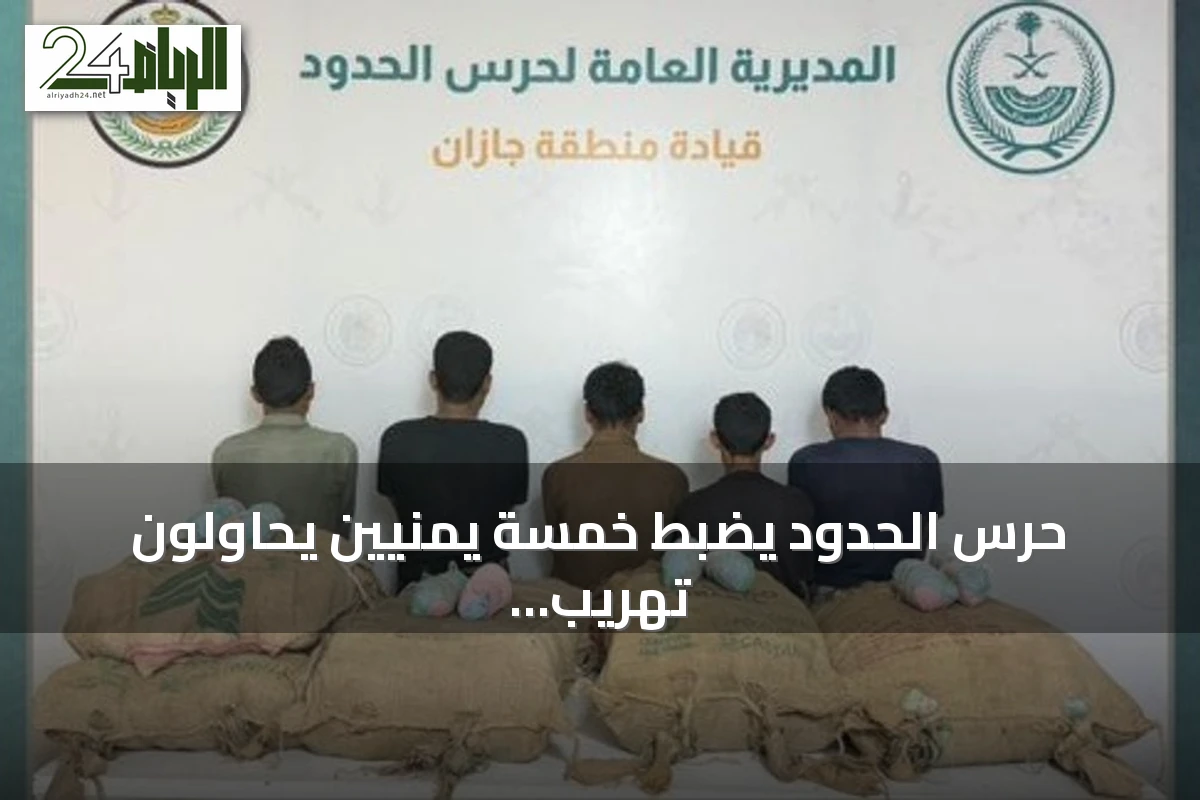 حرس الحدود يضبط خمسة يمنيين يحاولون تهريب 95 كجم من القات في العارضة