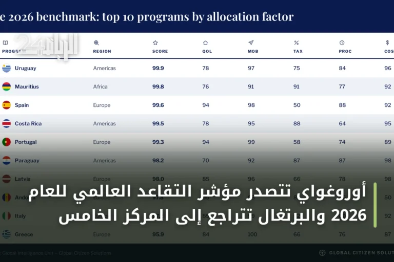 أوروغواي تتصدر مؤشر التقاعد العالمي للعام 2026 والبرتغال تتراجع إلى المركز الخامس