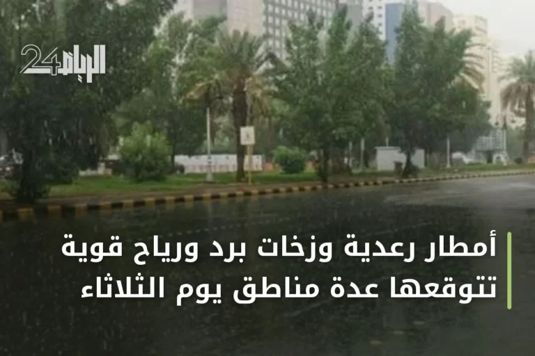 أمطار رعدية وزخات برد ورياح قوية تتوقعها عدة مناطق يوم الثلاثاء