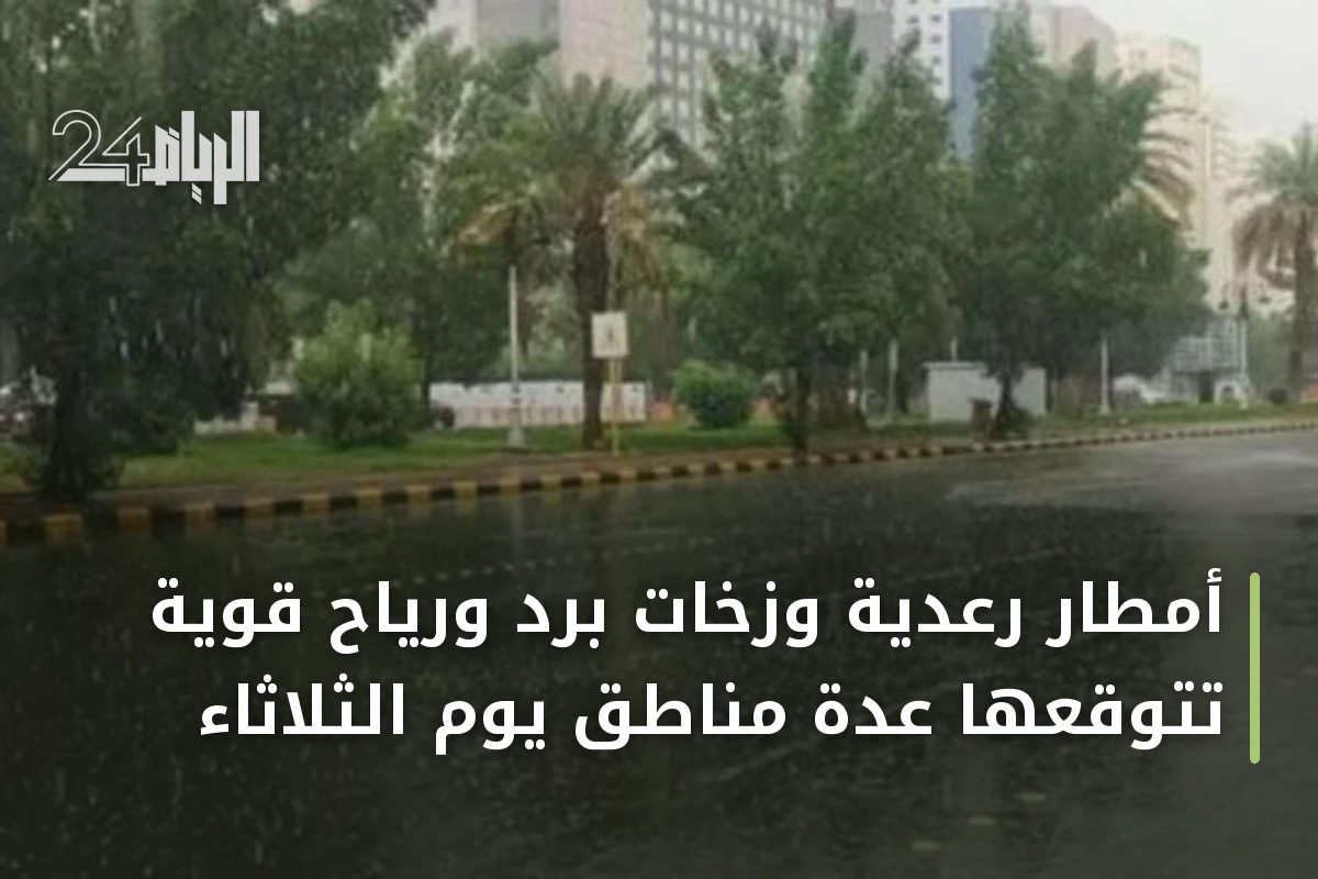 أمطار رعدية وزخات برد ورياح قوية تتوقعها عدة مناطق يوم الثلاثاء
