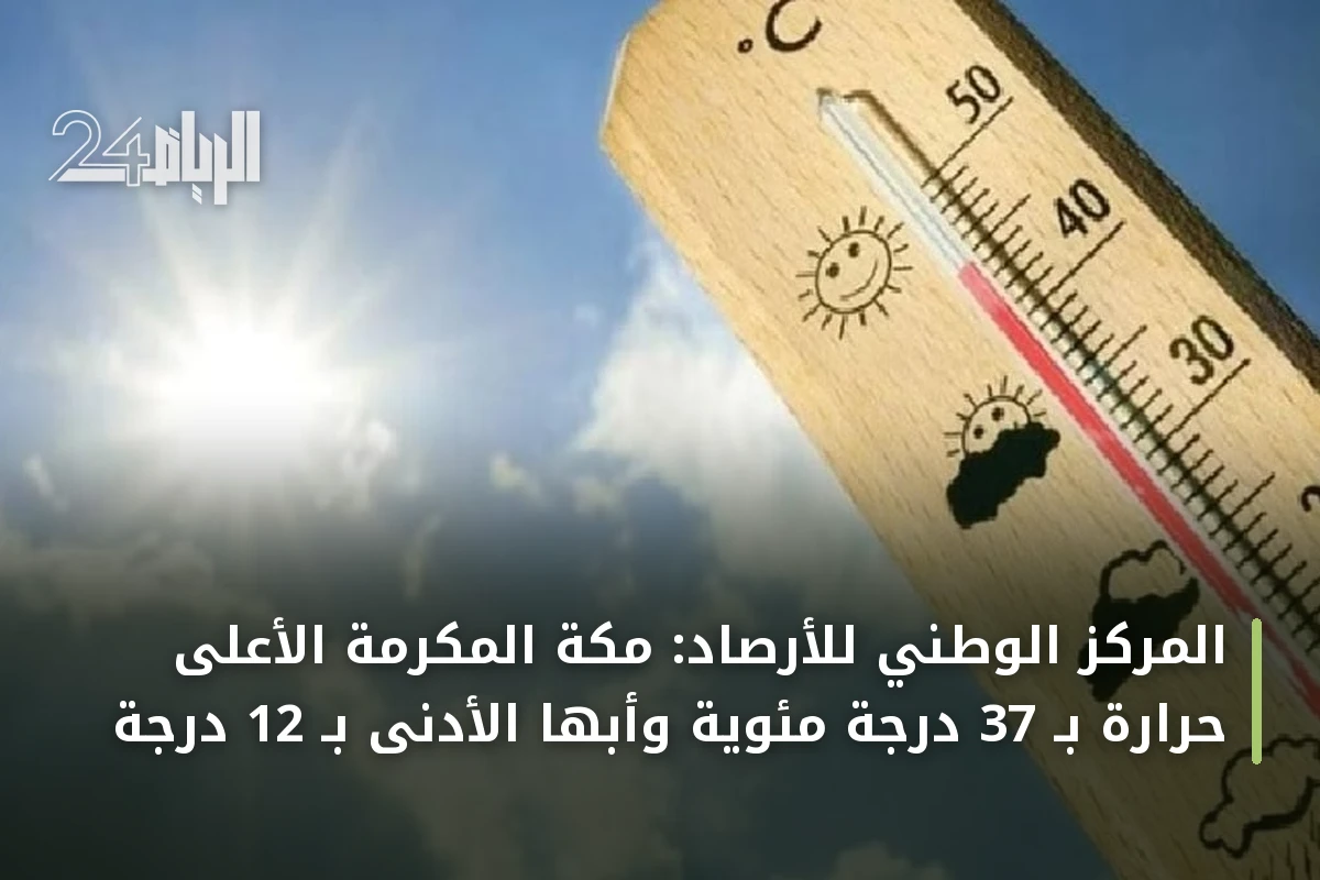 المركز الوطني للأرصاد: مكة المكرمة الأعلى حرارة بـ 37 درجة مئوية وأبها الأدنى بـ 12 درجة